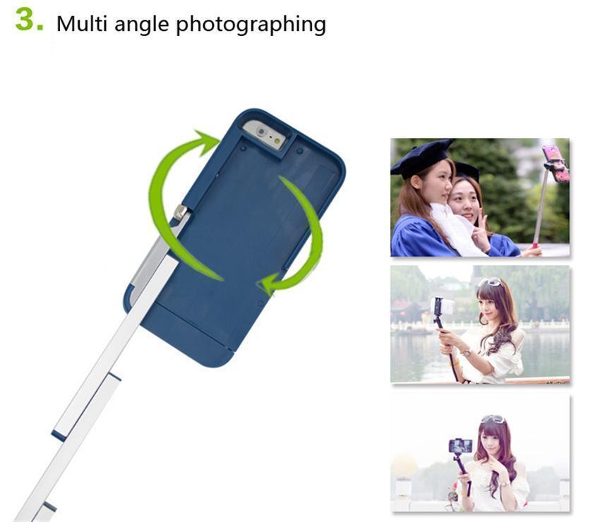 3 in 1 Aluminium Selfie Stick Case For iPhone